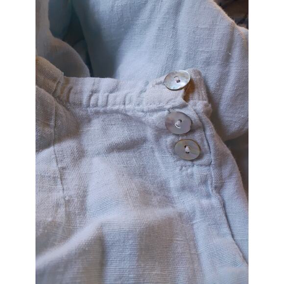 Vntg 90s Linen Pajama Set XS Subtle Tones USA Minimalist Loungewear Cottagecore - Picture 11 of 14